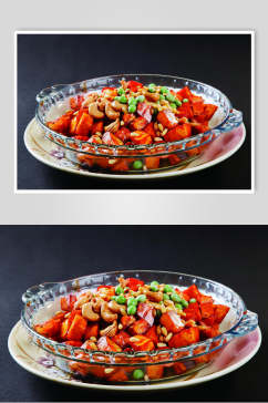 五仁烧茄子美食摄影图片