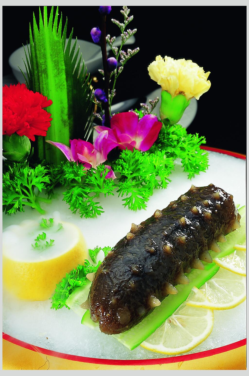 紫苏冻日本大辽参食物摄影图片素材