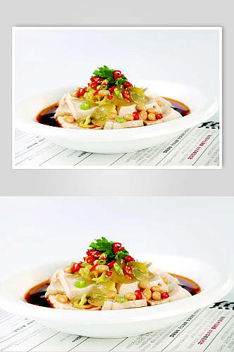 皮蛋豆腐食物摄影图片