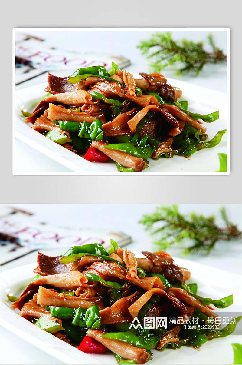 螺丝椒炒鹅肠食物摄影图片素材