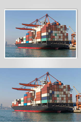 清新货轮船舶集装箱码头港口图片