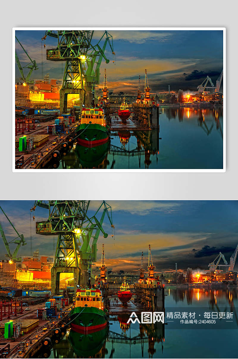 货轮船舶集装箱码头港口图片素材