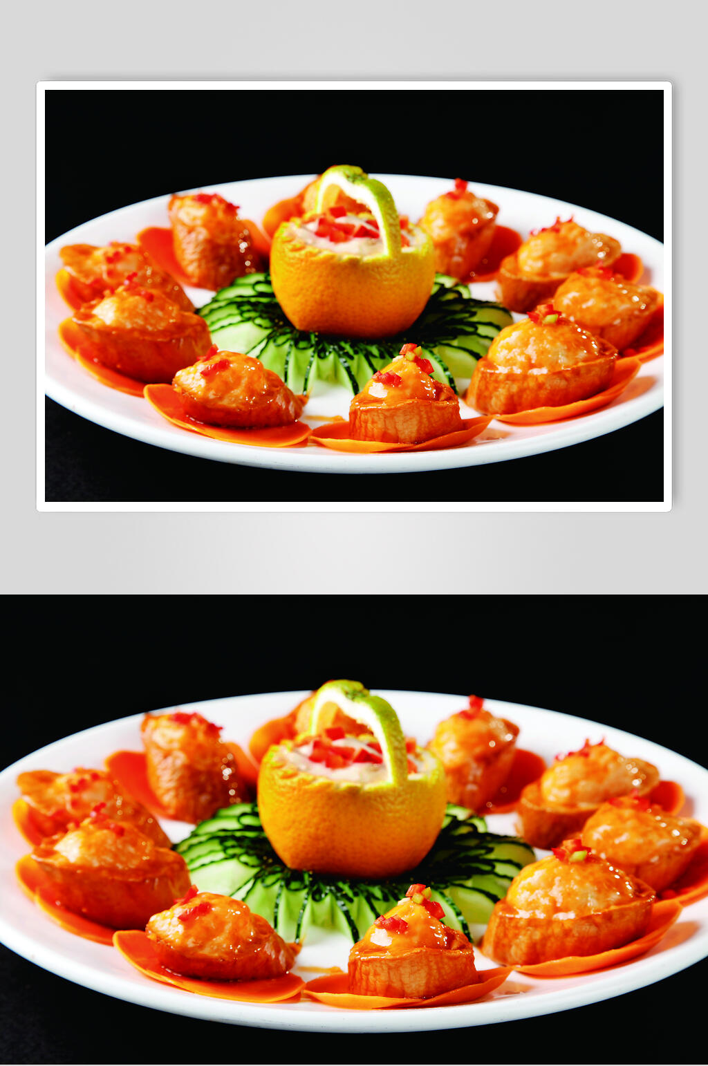 酿烧虎爪菇食物高清图片素材