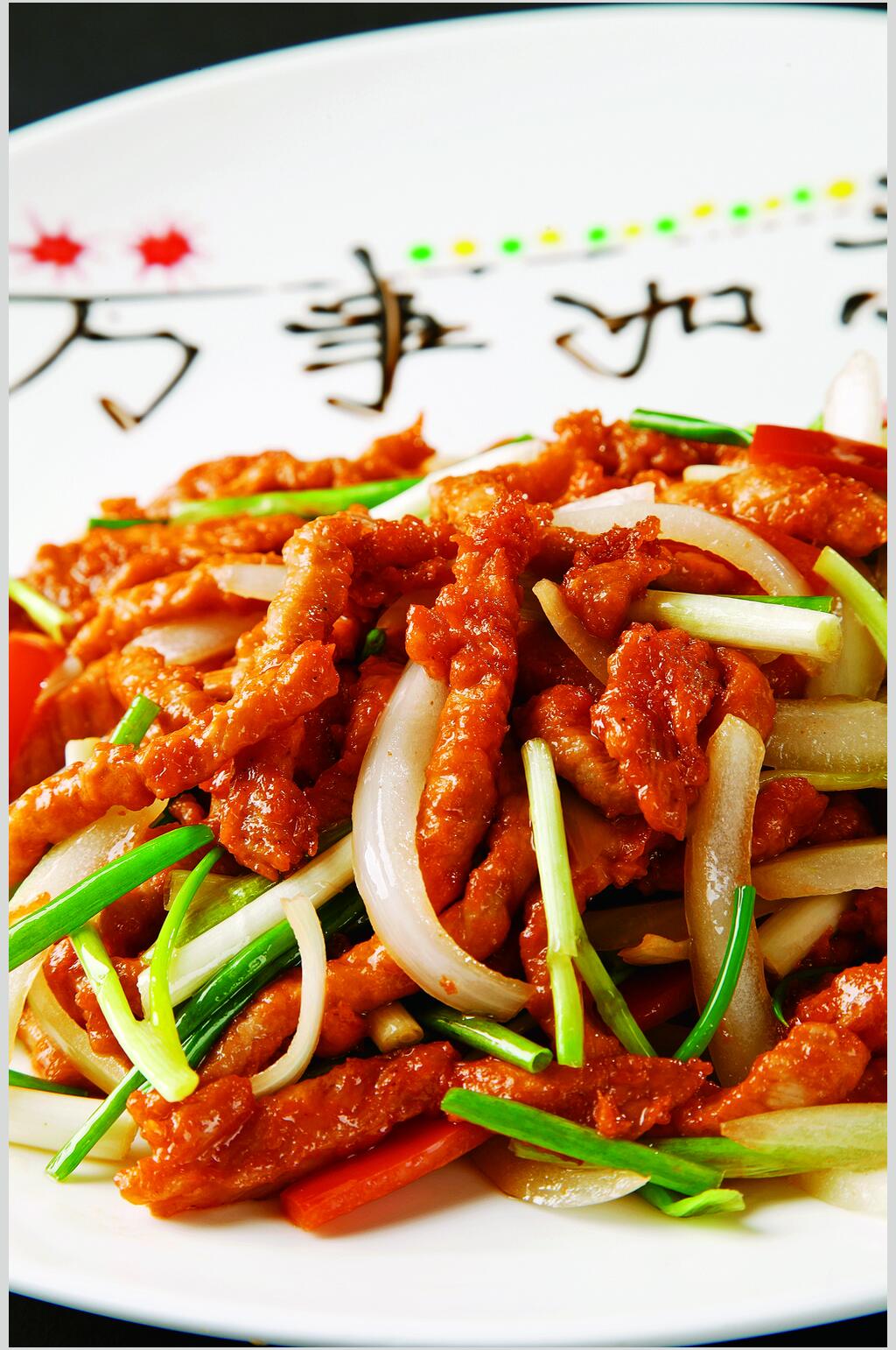 双葱爆鹿柳摄影图片素材