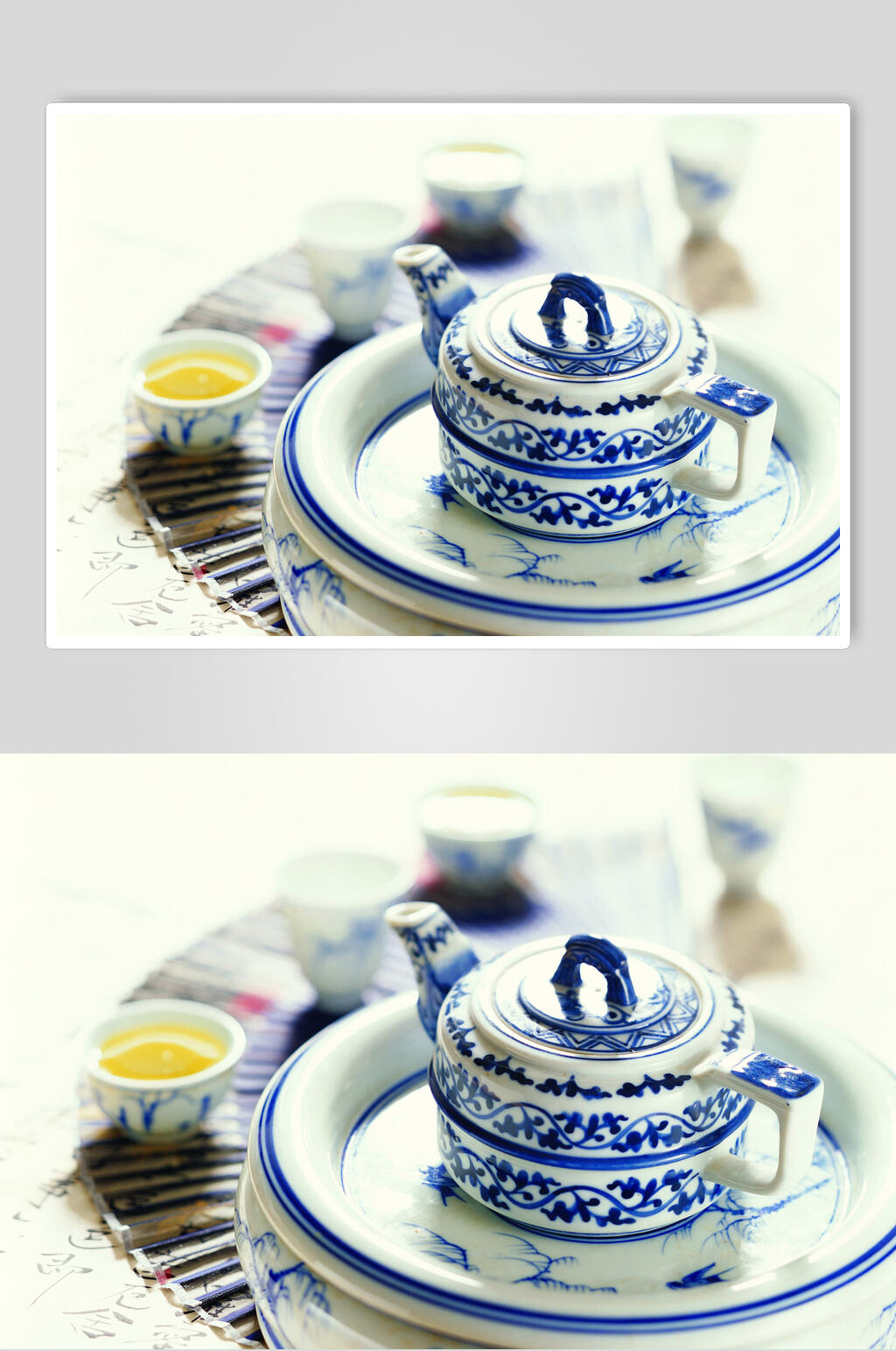 青花瓷精美高档茶具图片素材