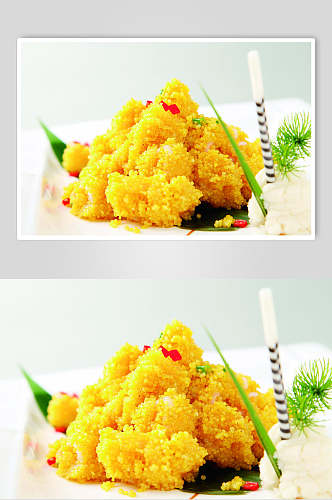 贡米焗虾球食物摄影图片