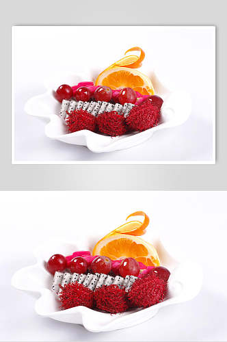 招牌健康美味水果沙拉食物摄影图片