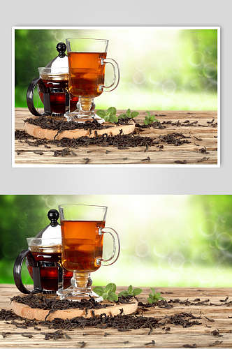 清新茶具泡茶食品图片
