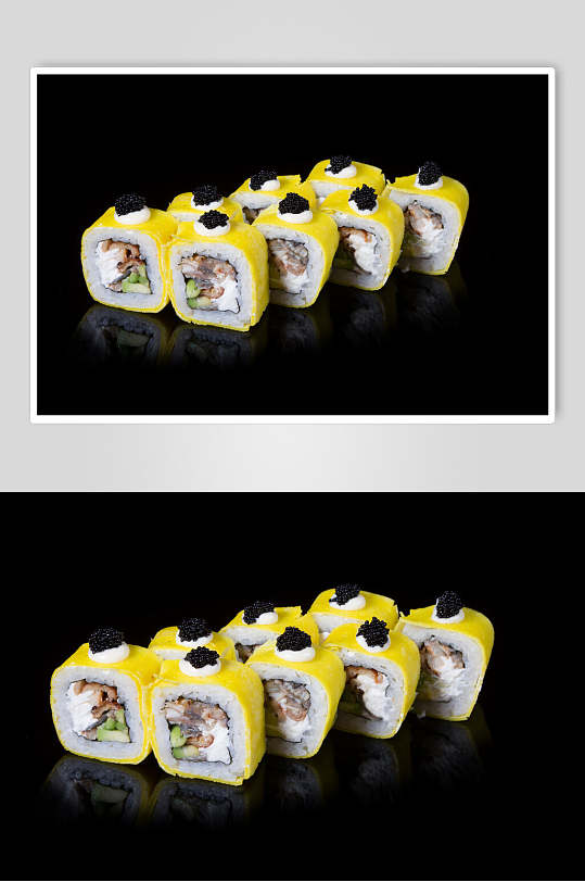 黑底寿司食品图片