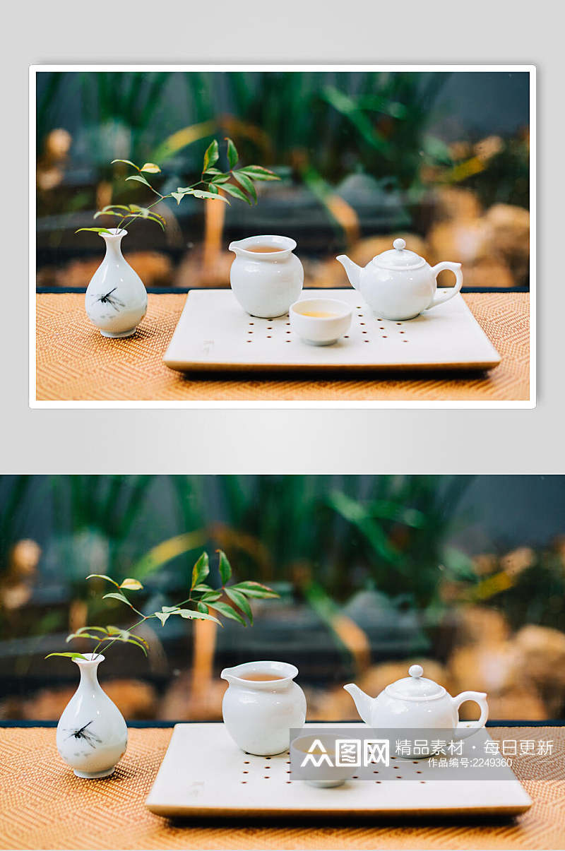 清新高档茶具摄影图片素材