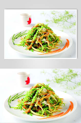 金菇荷兰豆食物高清图片