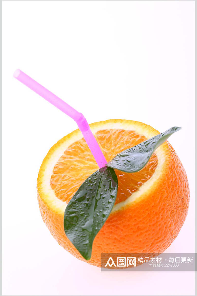 创意白底橙汁水果果汁食物实拍图片素材