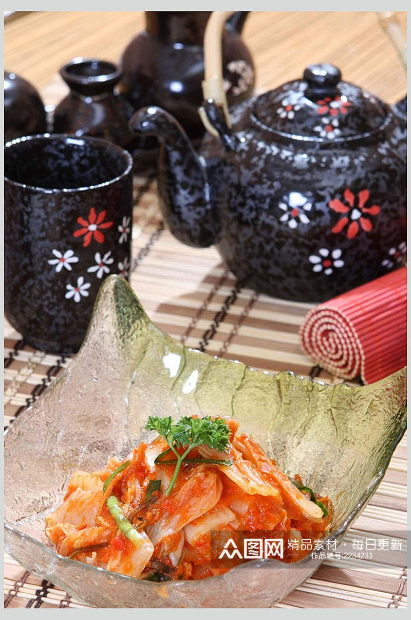 韩式新鲜美味泡菜食品高清图片素材