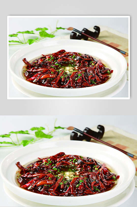海派响油鳝丝食物图片