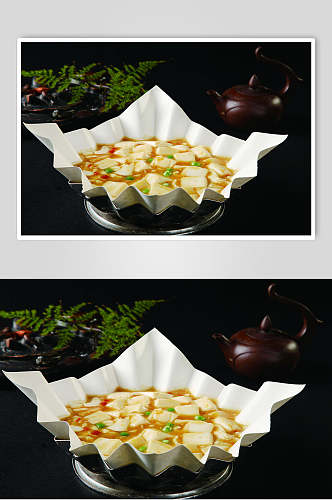蟹粉豆腐食物摄影图片