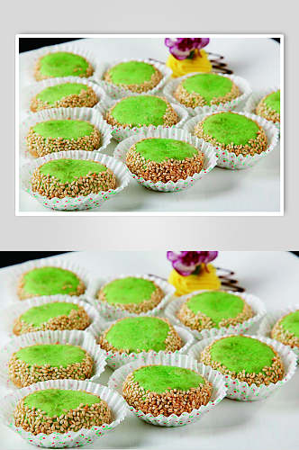 绿茶饼食物摄影图片