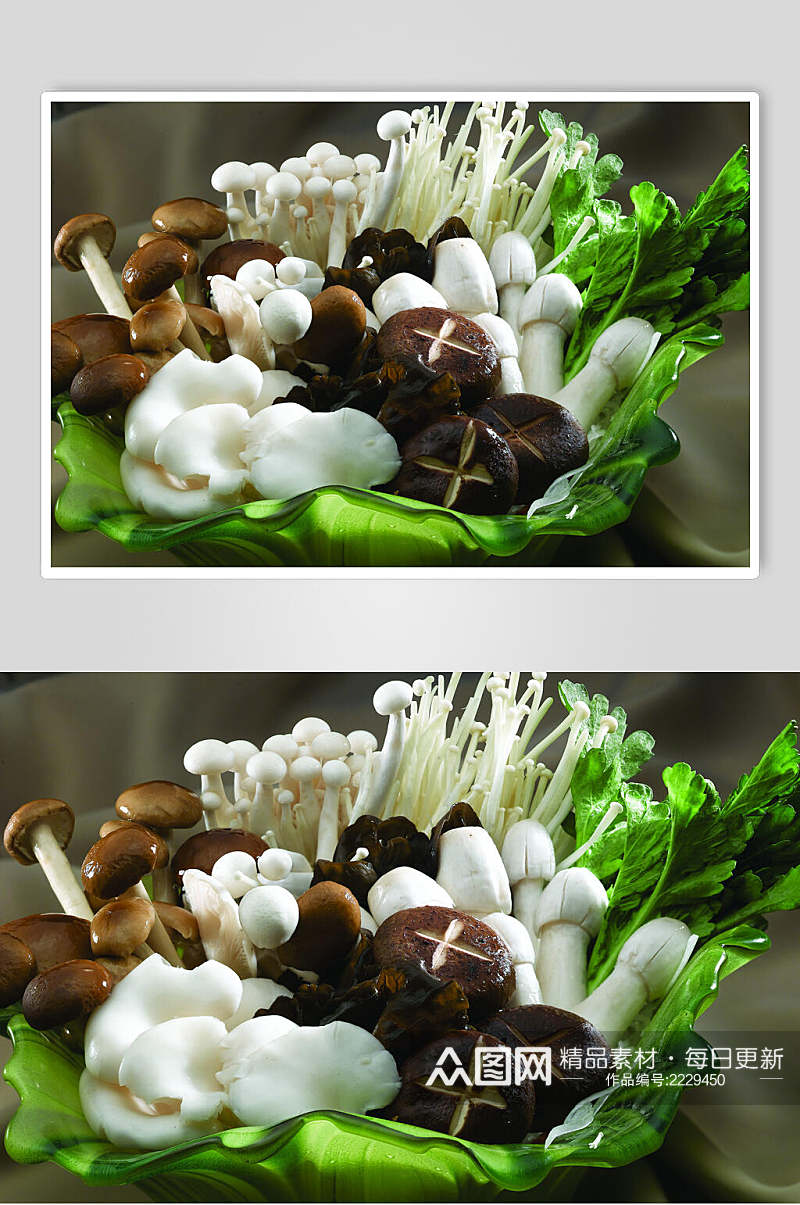 菇菌拼盘食物摄影图片素材
