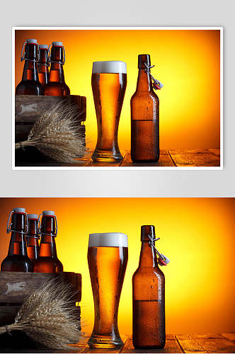 超清啤酒杯啤酒泡沫摄影图