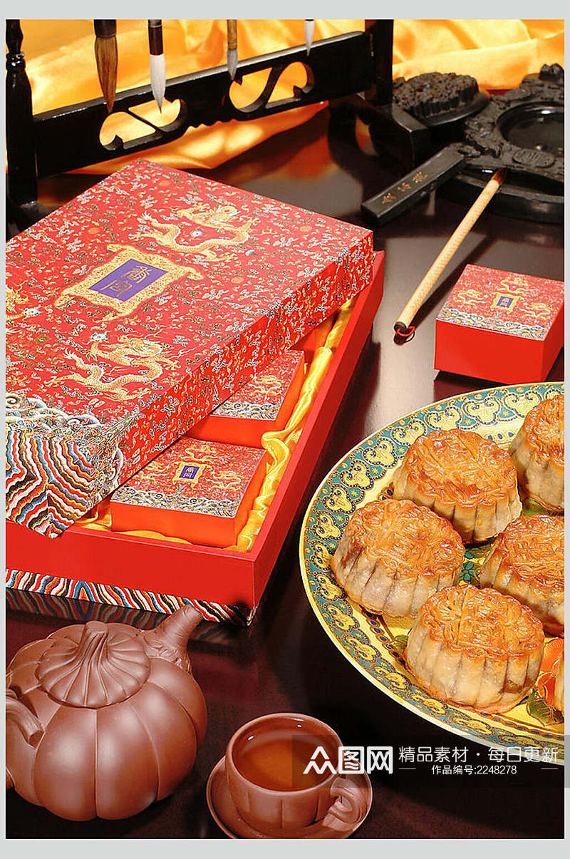 中华文化月饼食品高清图片素材