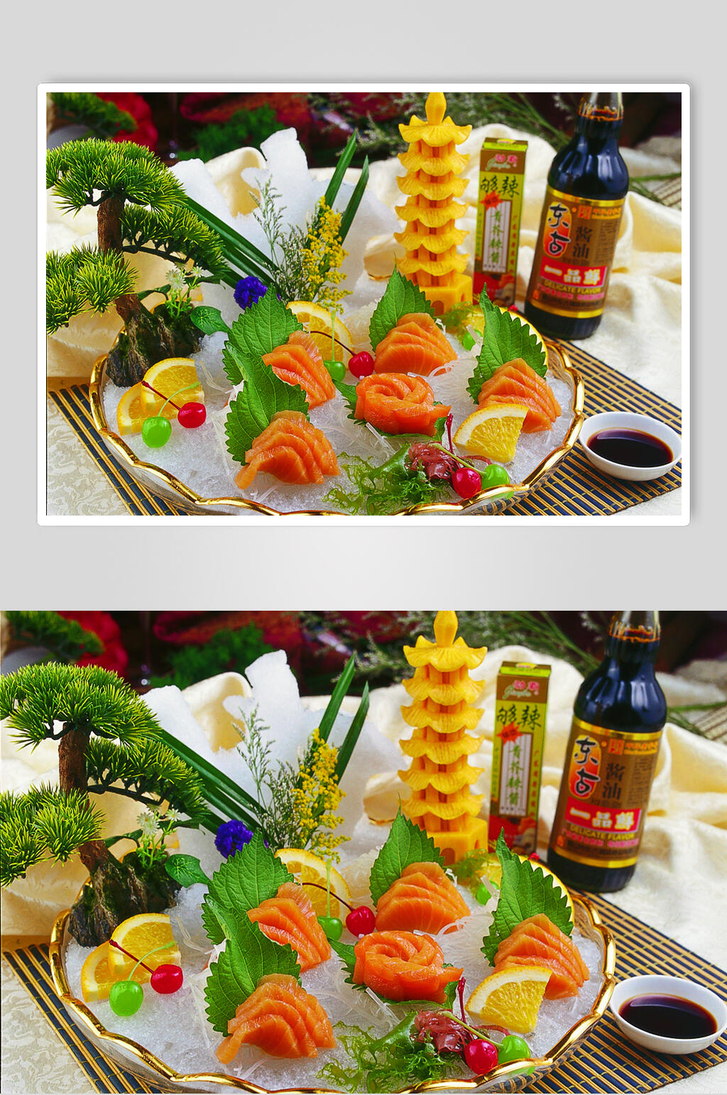 精品三文鱼刺身美食摄影图片素材