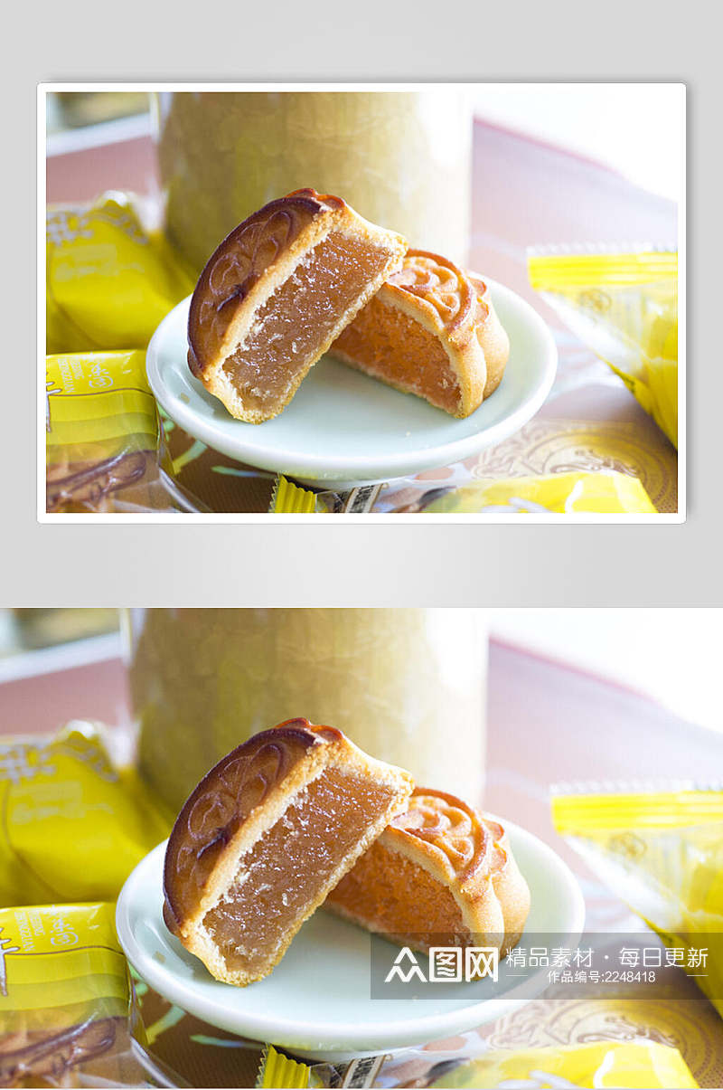 美味莲蓉月饼食品摄影图片素材