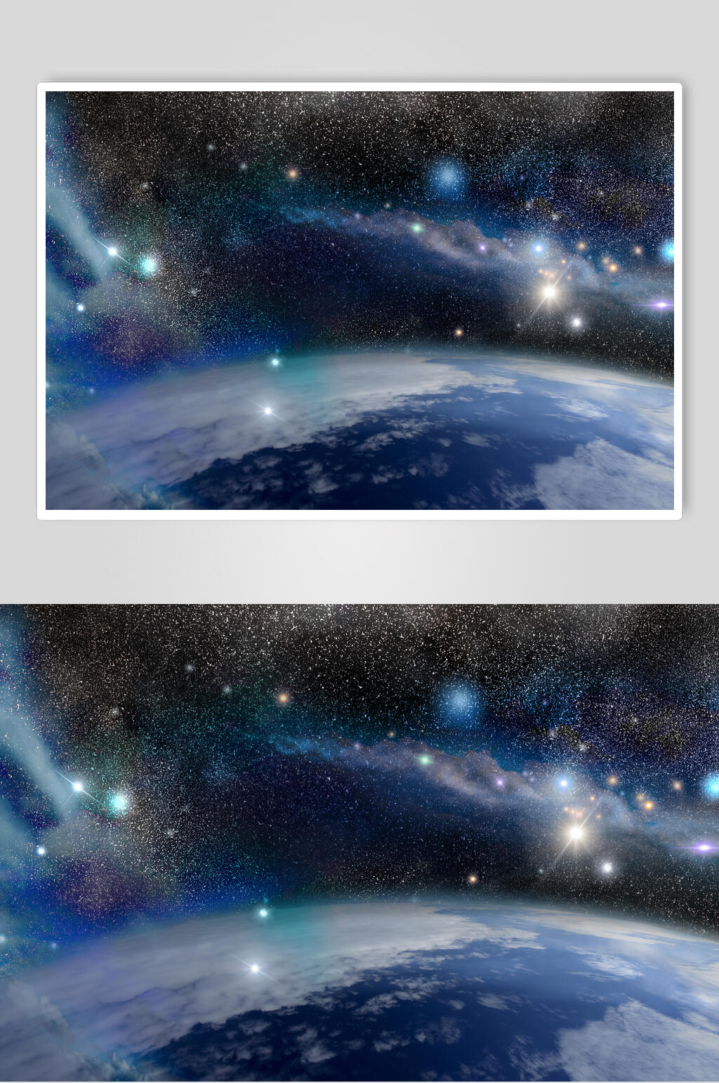 蓝色系星球星空地球图片素材