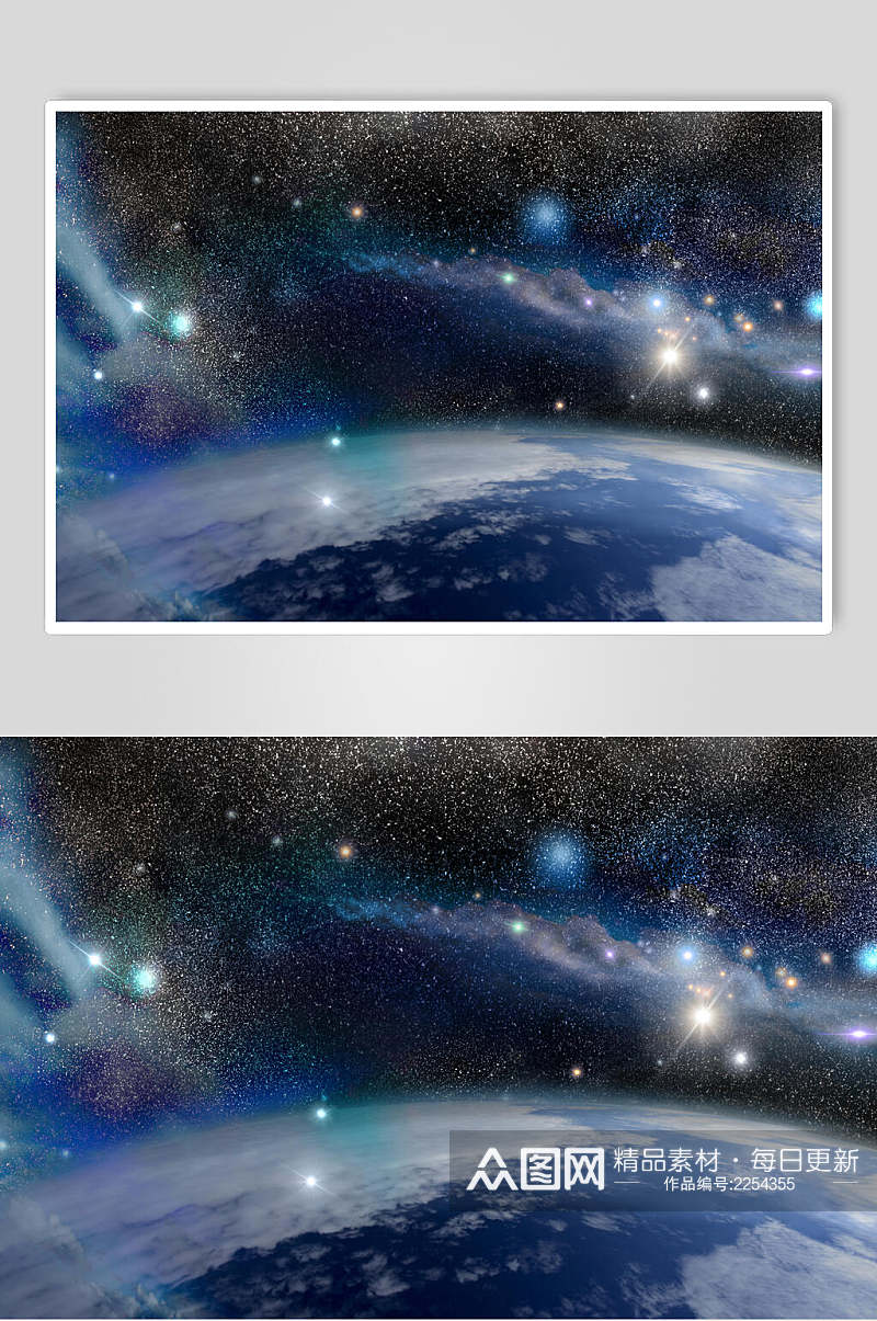 蓝色系星球星空地球图片素材