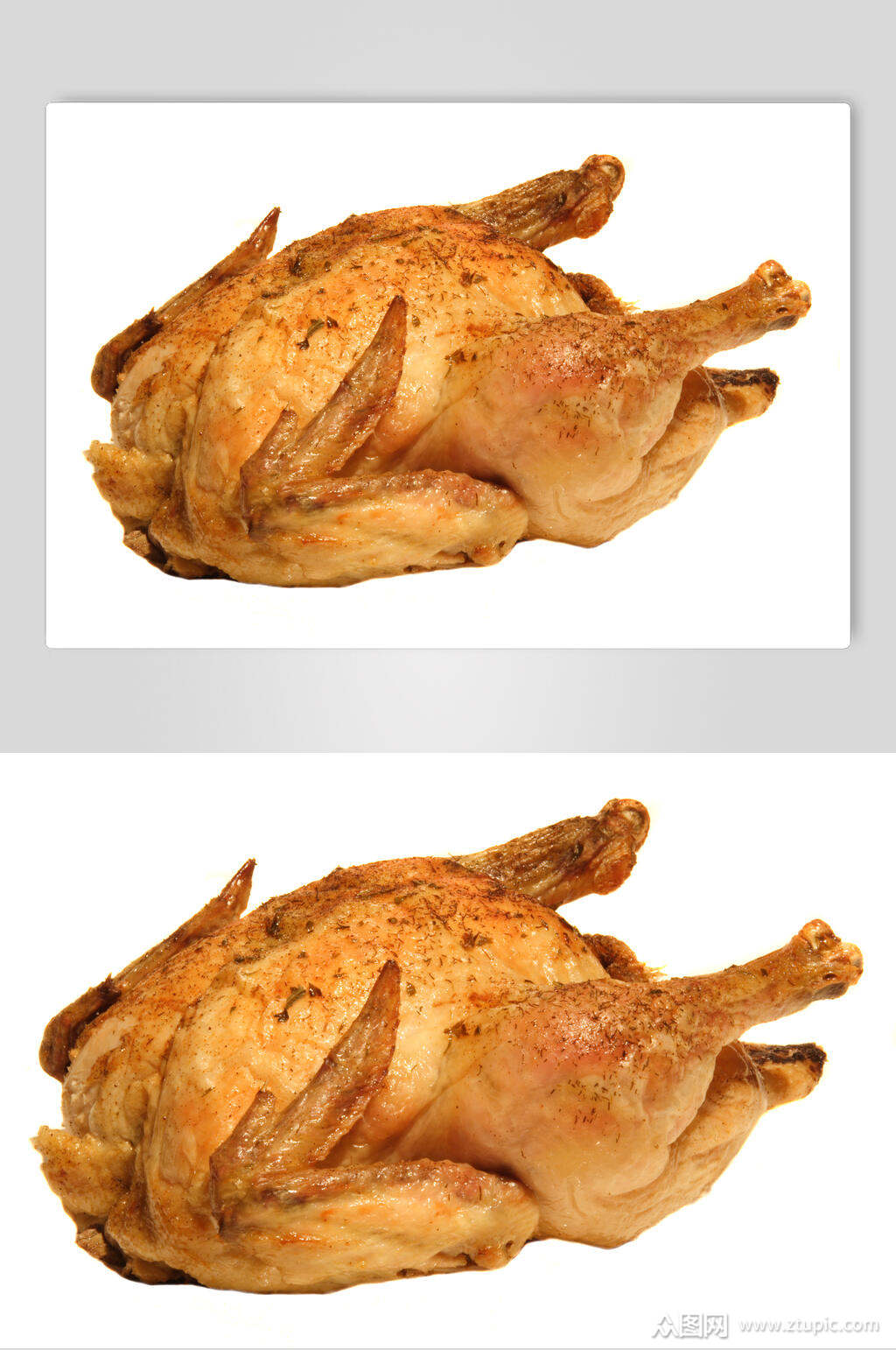 白底金黄美味烤鸡火鸡食品图片素材
