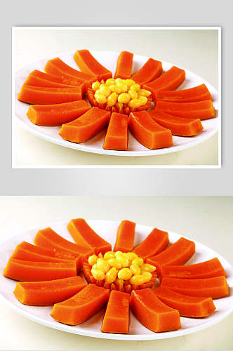 银杏蒸南瓜食物高清图片