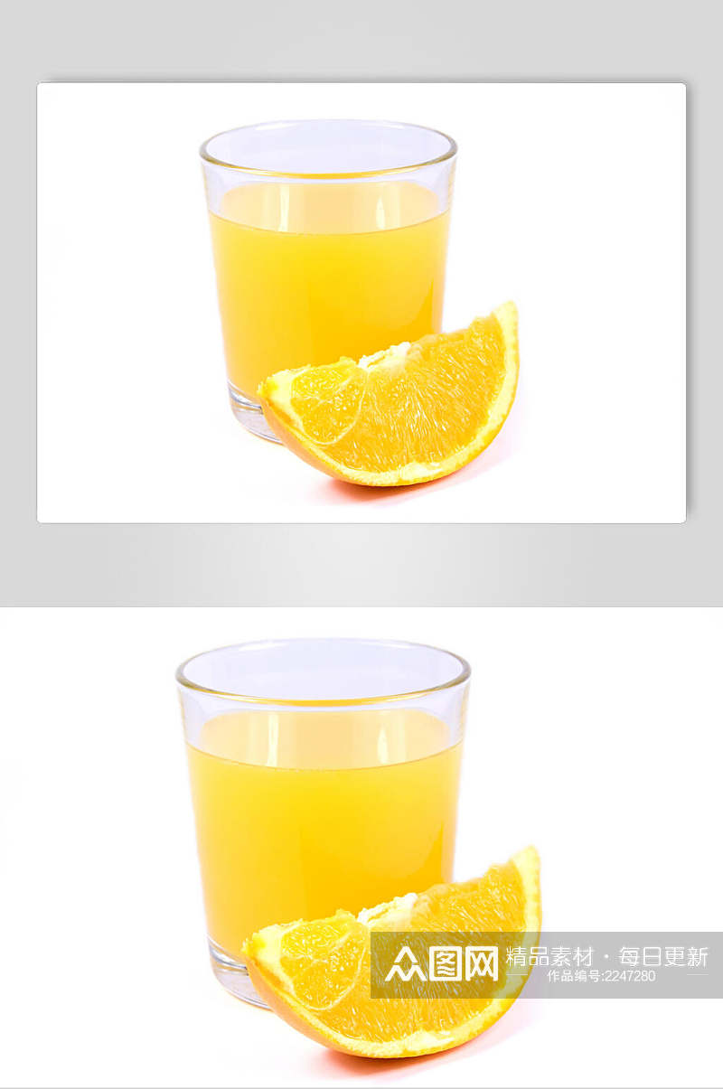 白底橙汁水果果汁食物实拍图片素材