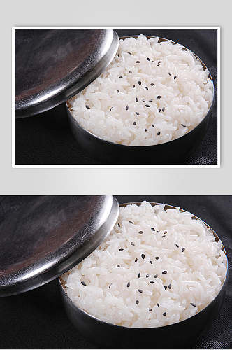 黑芝麻蒸米饭食品图片