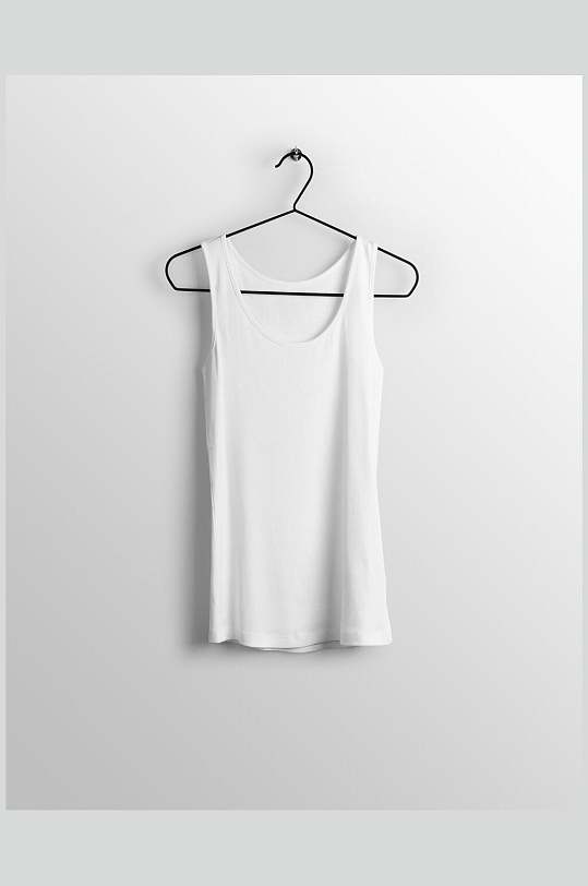 纯白色背心高档企业办公用具vi样机短袖褶皱背心运动服饰设计样机立即