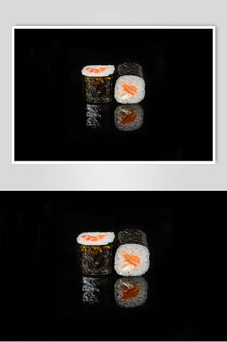 黑底经典小吃寿司餐饮摄影图片