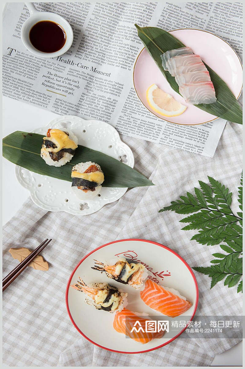 海鲜三文鱼寿司图片素材