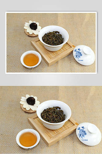 青花瓷茶具泡茶食品图片