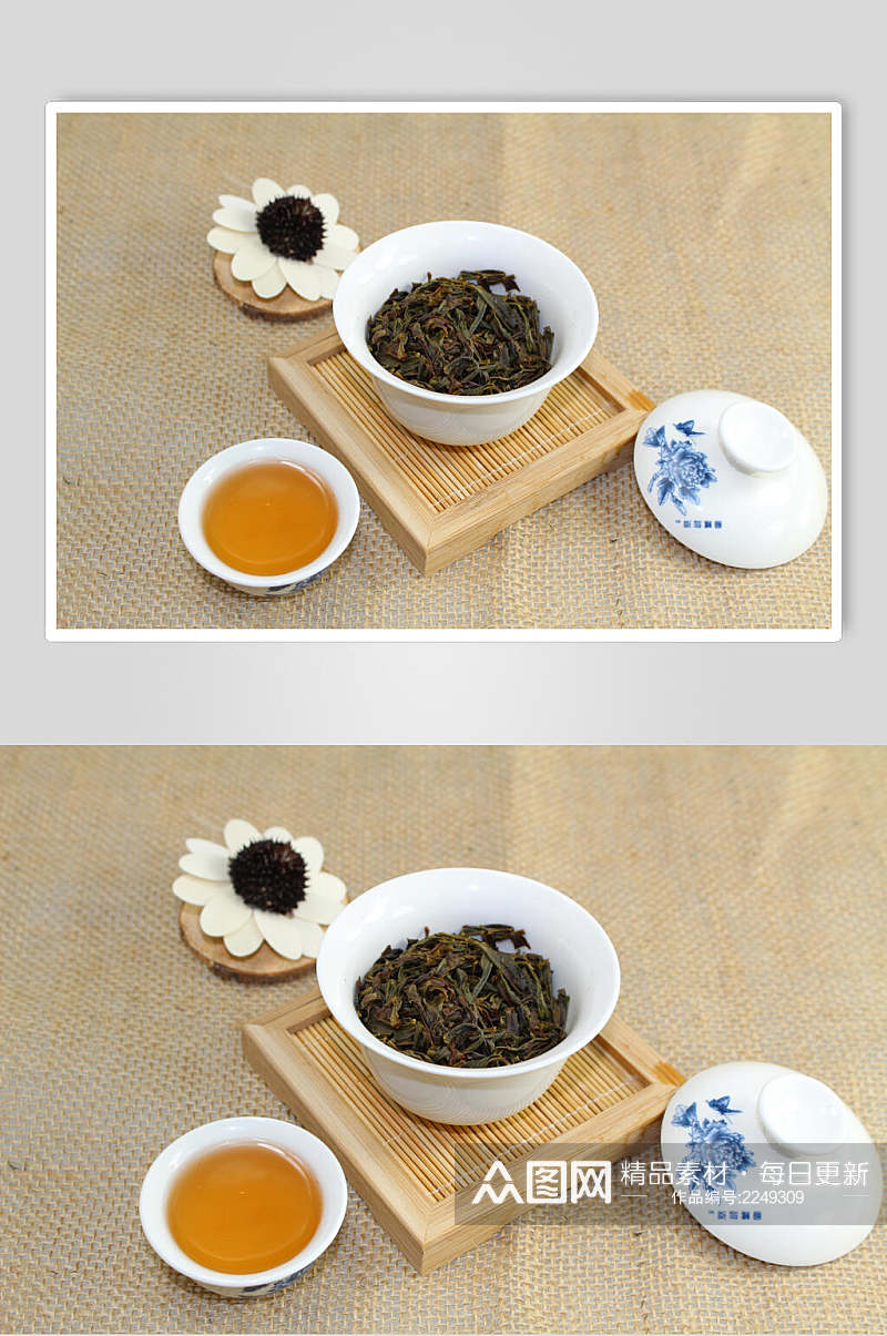 青花瓷茶具泡茶食品图片素材