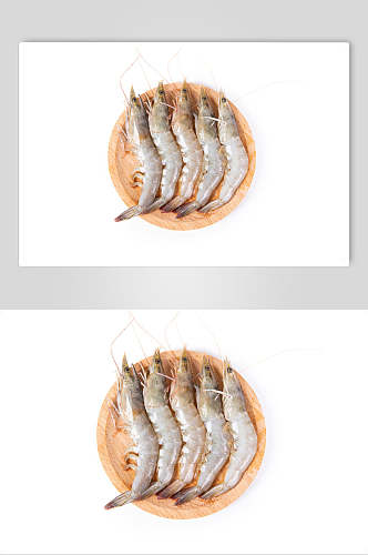 白底新鲜大虾海鲜摄影图
