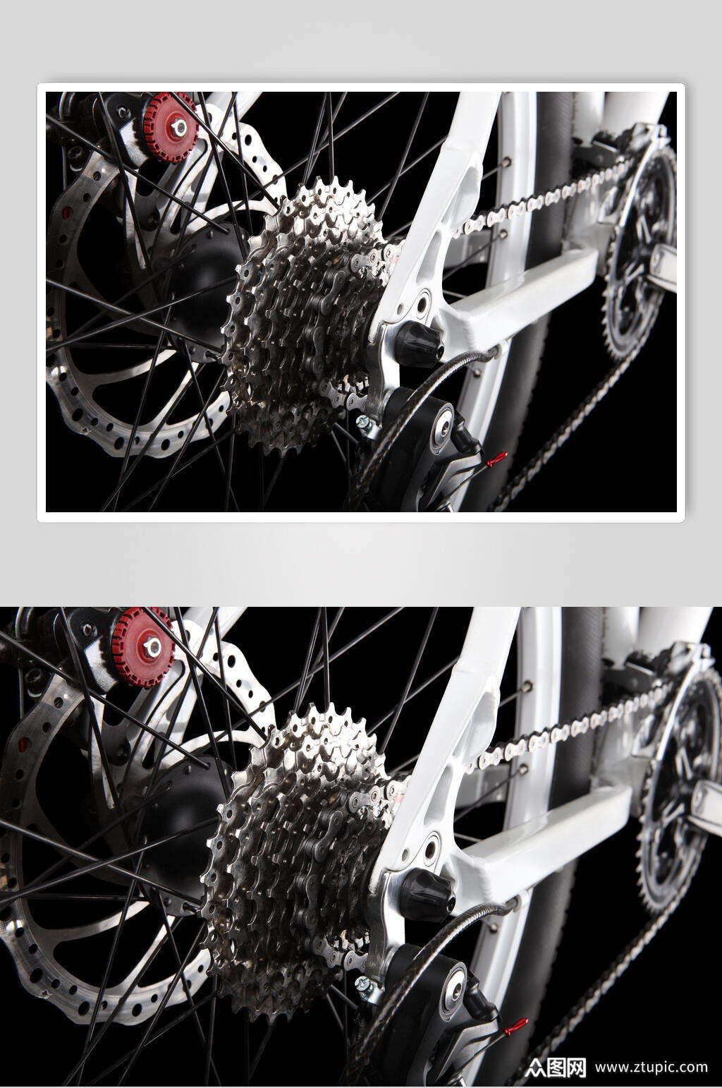 老旧自行车发条摄影图片