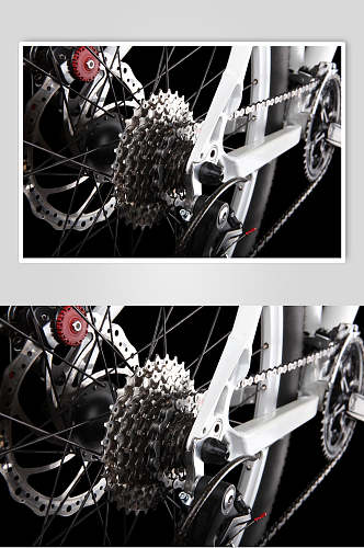 老旧自行车发条摄影图片