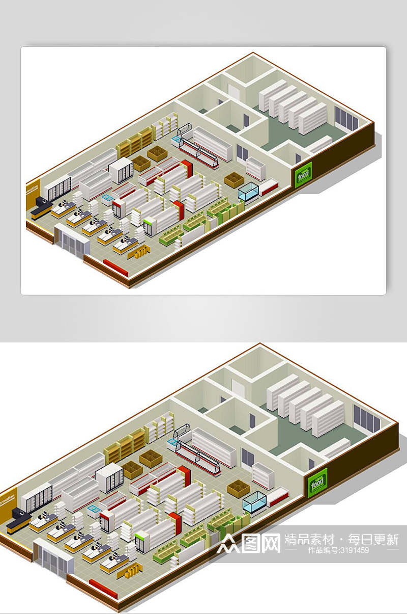 超市城市建筑素材素材