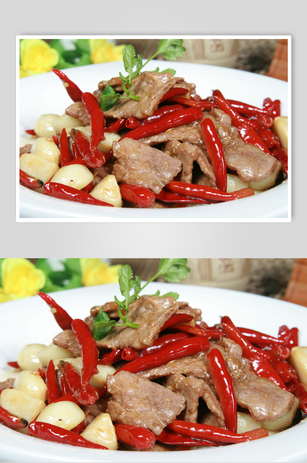 蒜香牛里脊食物摄影图片素材
