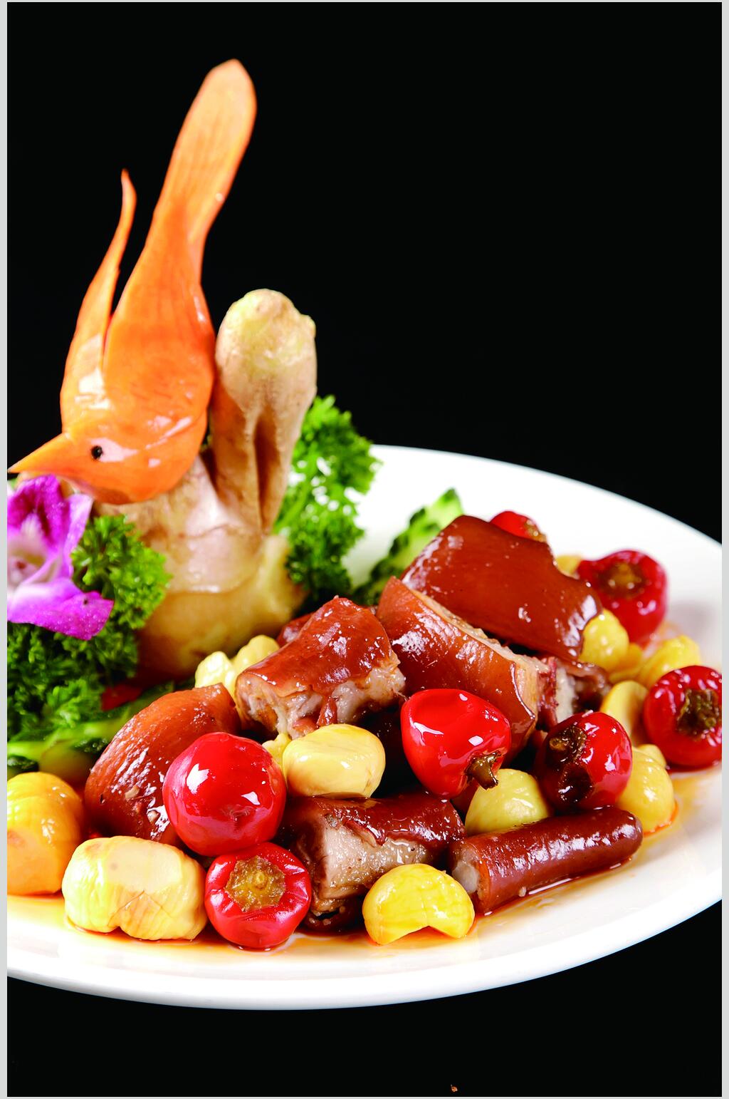 板栗烧猪尾食物图片素材
