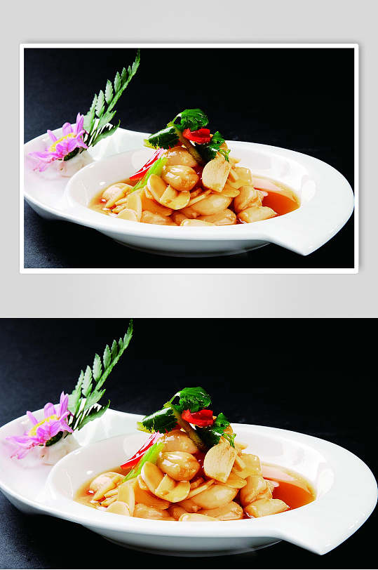 蒜香带子食物摄影图片