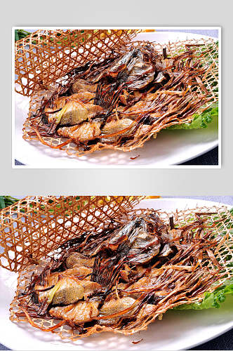 竹香烤桂鱼食物摄影图片
