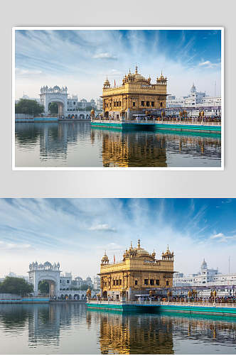 恒河印度宗教寺庙古建筑景观摄影图