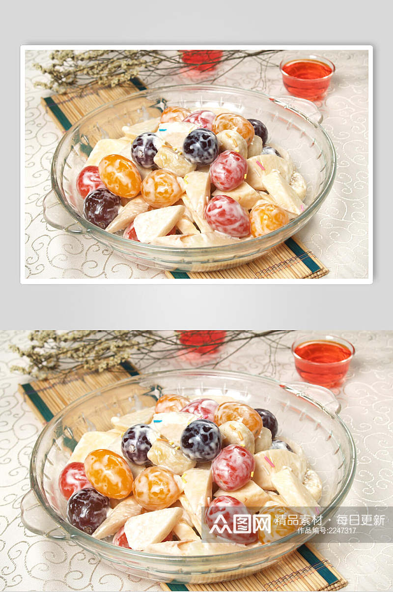 低脂水果沙拉食物实拍图片素材