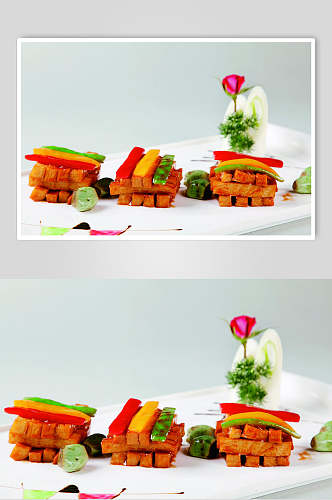 腊八蒜炒杏鲍菇食物摄影图片