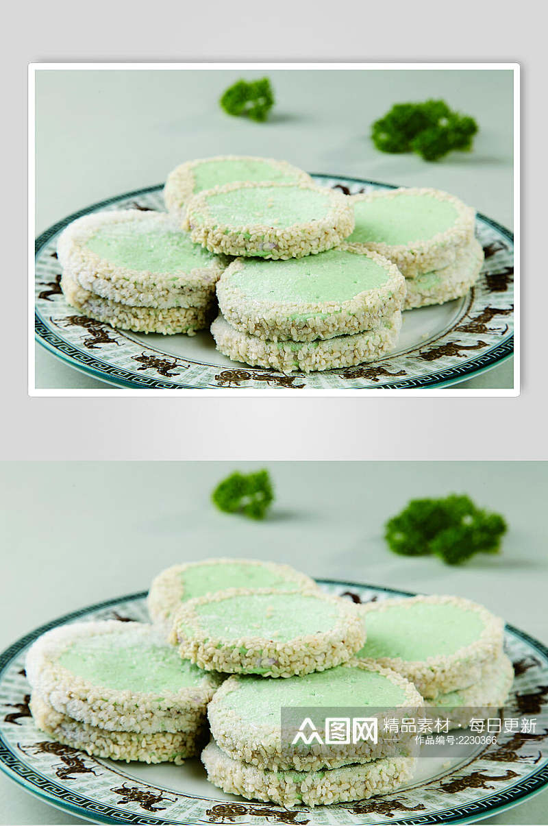 绿茶佛饼食物高清图片素材