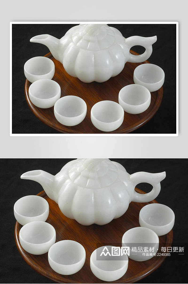 白色高档茶具摄影图片素材