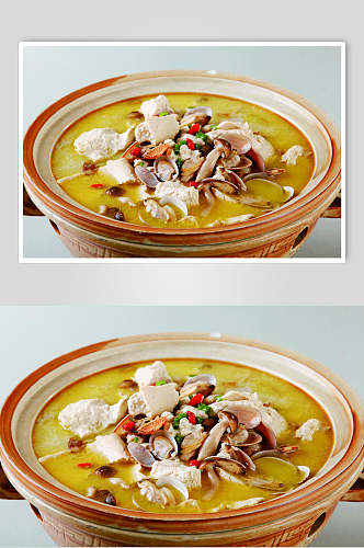 蛎黄炖豆腐食物高清图片